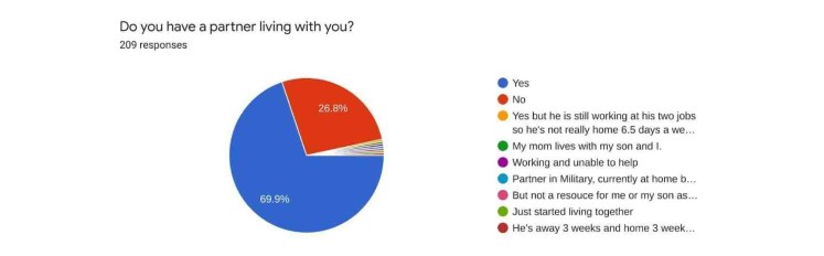 Pie chart showing whether or not respondents have a partner living with them.